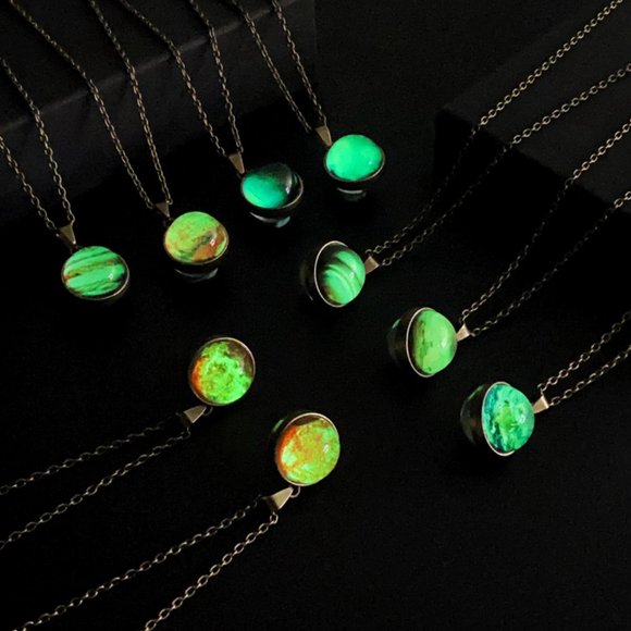 necklace Jewelry Glass Ball Glowing in dark Planets Pendant - Picture 3 of 3